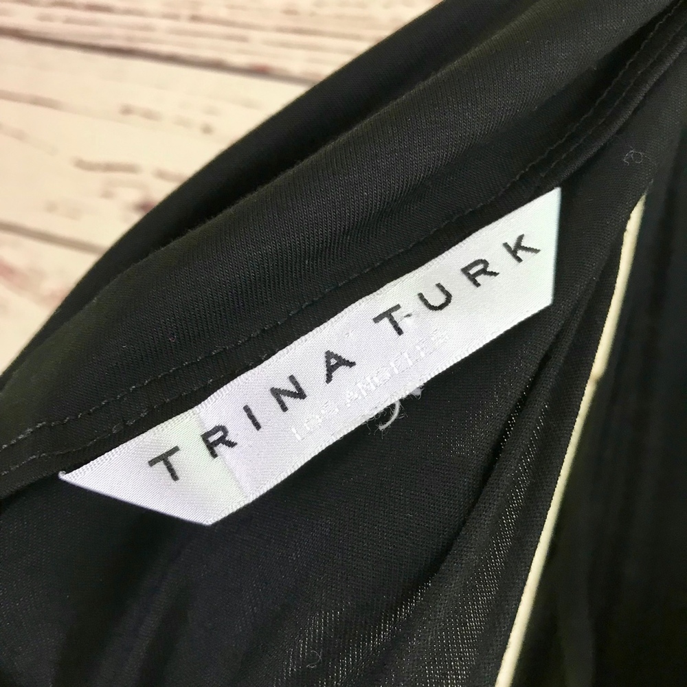 Trina Turk | Black Drape Back Dress - Picture 8 of 8